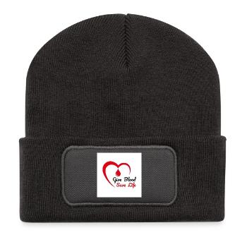 Blood Donation Heart Emblem - Recycled Patch Beanie - dark grey - Front