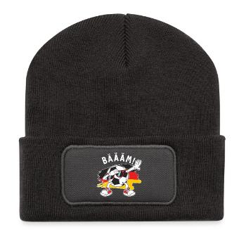 BÄÄM style cartoon dabping football Allemagne - Beanie recyclé à patch - charbon - Devant
