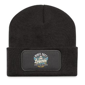 Rente 2027 Rentner Rentnerin Legende Ruhestand - Recycelte Patch Beanie - Dunkelgrau - Vorne