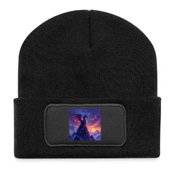 Dragon at sunset - Recycled Patch Beanie - black - Front