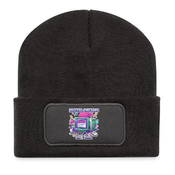 Rêves numériques 1995 – Conception de PC vintage - Beanie recyclé à patch - charbon - Devant