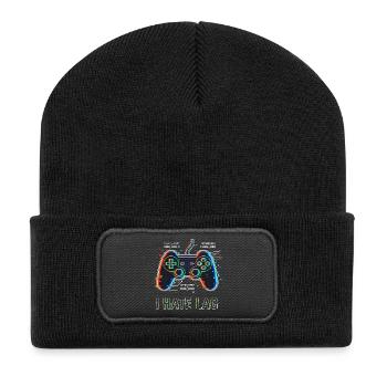 I Hate Lag Glitch - Recycled Patch Beanie - black - Front