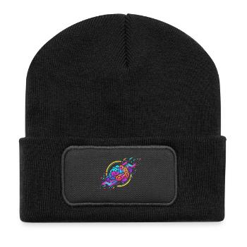 KI Brain - Recycelte Patch Beanie - Schwarz - Vorne