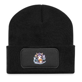 Cercle de DJ Licorne Kawaii - Beanie recyclé à patch - noir - Devant