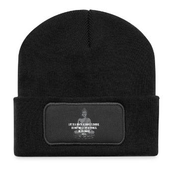 River of Flow Buddha Quote Tee - Recycled Patch Beanie - black - Front