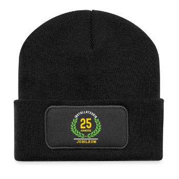 Anniversaire du plombier 25 ans 25e - Beanie recyclé à patch - noir - Devant