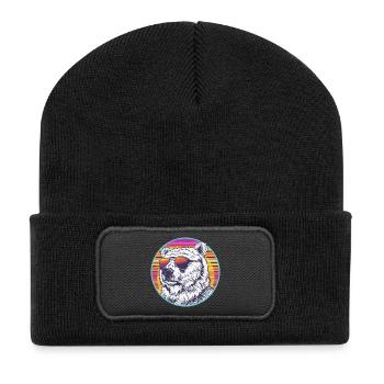 Polar Bär Retro Sonnenbrille - Recycelte Patch Beanie - Schwarz - Vorne