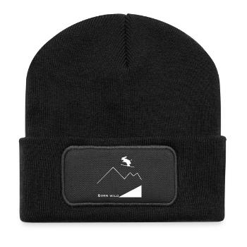 Born Wild - Recycelte Patch Beanie - Schwarz - Vorne