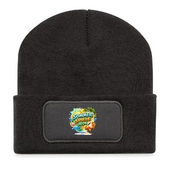Sommer Spiele 2026 Tropen-Logo - Recycelte Patch Beanie - Dunkelgrau - Vorne
