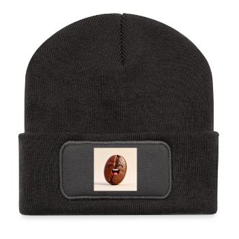 Laughing Coffee Bean - Recycled Patch Beanie - dark grey - Front