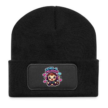 Level 4 Unlocked - Recycelte Patch Beanie - Schwarz - Vorne