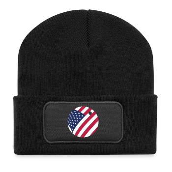 USA Flag Ping Pong Ball Patriotic Table Tennis - Recycled Patch Beanie - black - Front