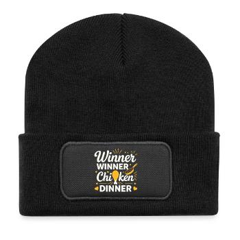 Gewinner-Hühnchen-Dinner-T-Shirt - Recycelte Patch Beanie - Schwarz - Vorne