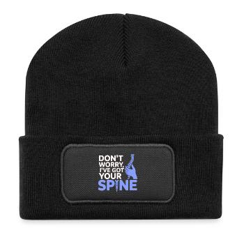 Chiropraktiker Halten Sie Ihre Wirbelsäule professionell in Schach - Recycelte Patch Beanie - Schwarz - Vorne