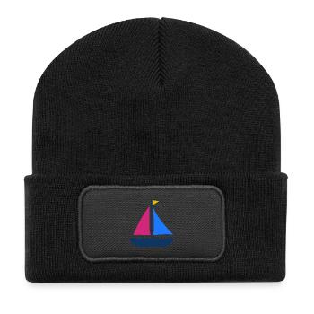 Sailing boat - Recycled Patch Beanie - black - Front