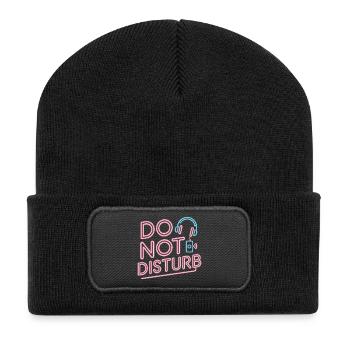 Do Not Disturb Sloth Anti Social - Recycled Patch Beanie - black - Front