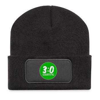 Football Thirty 30th Birthday - Recycled Patch Beanie - dark grey - Front
