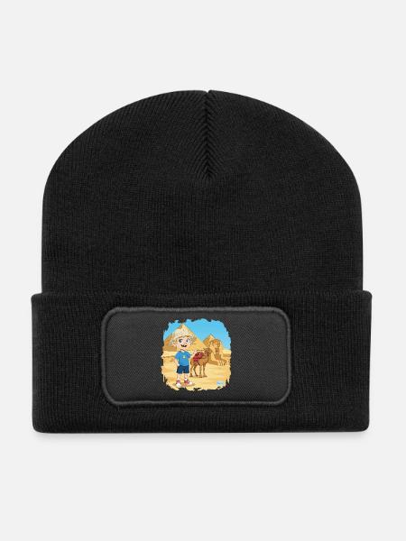 Bouno in Ägypten - Abenteuer bei den Pyramiden - Recycelte Patch Beanie - Schwarz