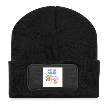 Dad says no, mom says maybe - Recycled Patch Beanie - black - Front