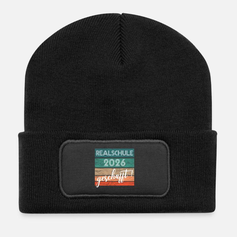 Realschule 2026: Gift accomplished, middle school leaving certificate - Recycled Patch Beanie - black