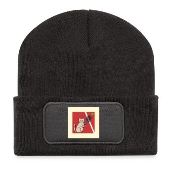 Cats, Tennis Player, Tennis - Recycled Patch Beanie - dark grey - Front