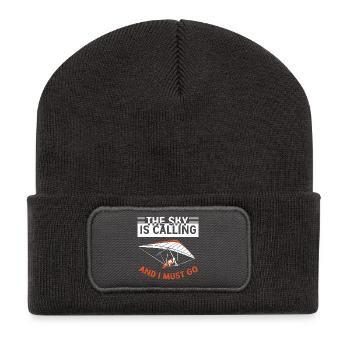 Gleitschirmfliegen Gleitschirmflieger Gleitschirm - Recycelte Patch Beanie - Dunkelgrau - Vorne
