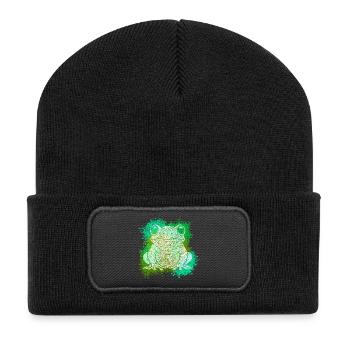 Zentangle Frog - Recycled Patch Beanie - black - Front