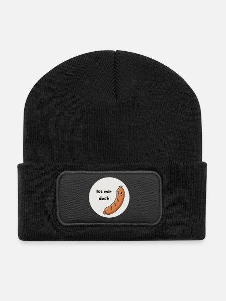 Je m’en fous - Beanie recyclé à patch - noir