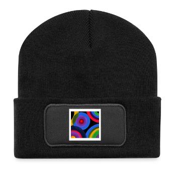 Symphonie des couleurs du cercle - Beanie recyclé à patch - noir - Devant