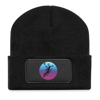 Motif handball pour vrais amoureux pour hommes - Beanie recyclé à patch - noir - Devant