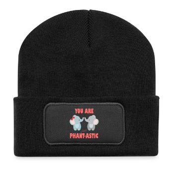Ihr seid phantastische Elefanten - Recycelte Patch Beanie - Schwarz - Vorne