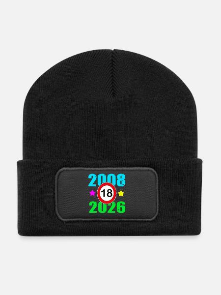 18e anniversaire 2026 - Beanie recyclé à patch - noir
