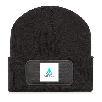 Teddy Natation Ourson et Vague - Beanie recyclé à patch - charbon - Devant