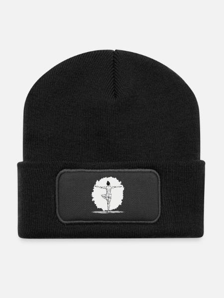 Yoga Exercice, Équilibre, Pleine Conscience et Relaxation - Beanie recyclé à patch - noir
