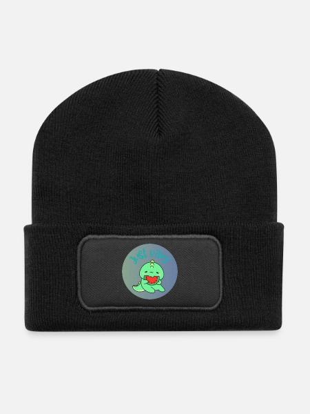 JUST VIBES - Dino - Beanie recyclé à patch - noir