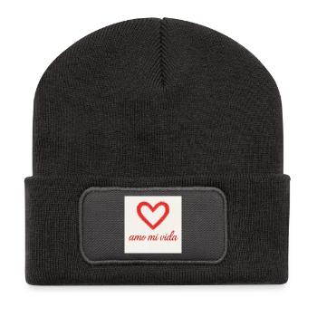 Love Heart Love My Life - Recycled Patch Beanie - dark grey - Front