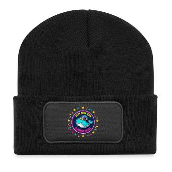 ICH BIN EIN KARNEWAL Karneval Wortspiel Lustig - Recycelte Patch Beanie - Schwarz - Vorne