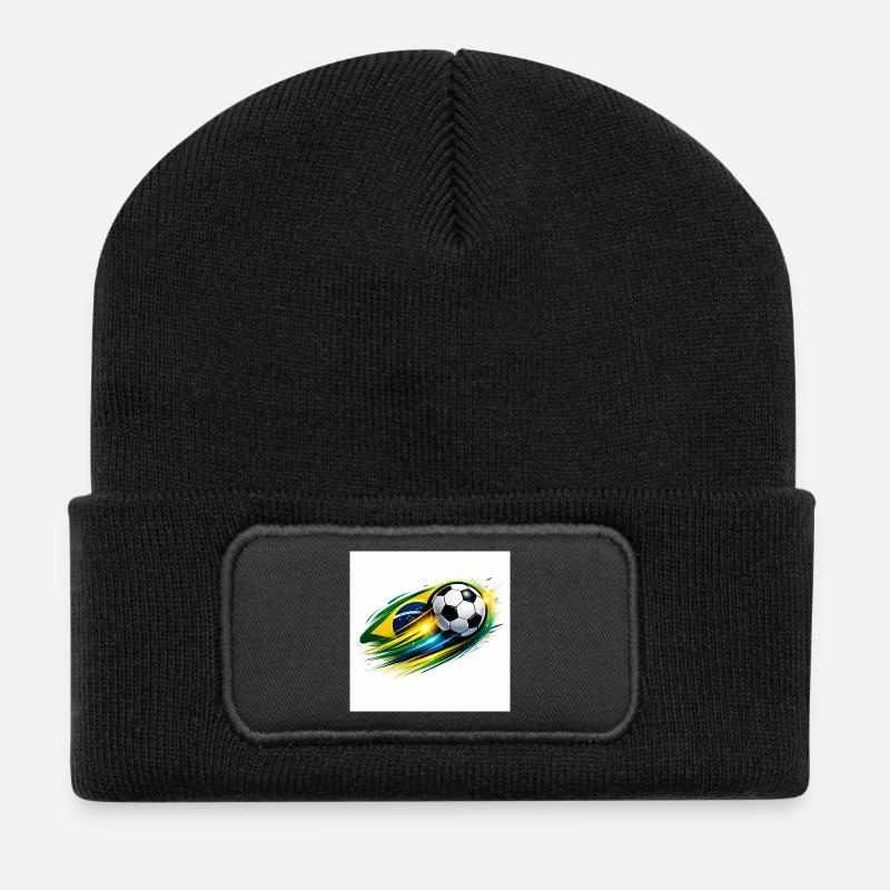 Brazilian football whirlwind - Recycled Patch Beanie - black