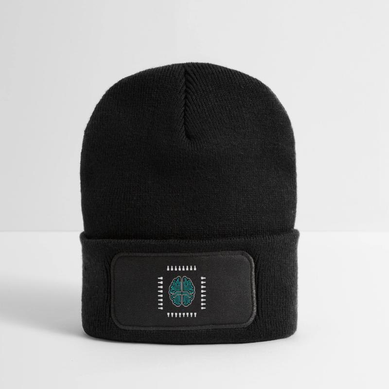 AI Brain Chip Processor Tech Vector Recycled Patch Beanie