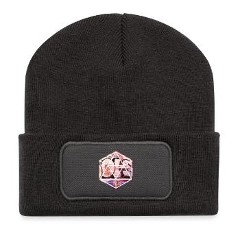 Geometric Graffiti Prism Over Brick Wall - Recycled Patch Beanie - dark grey - Front