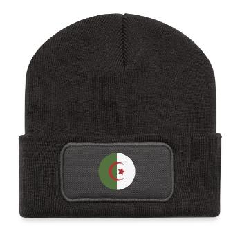 Algeria round flag - Recycled Patch Beanie - dark grey - Front