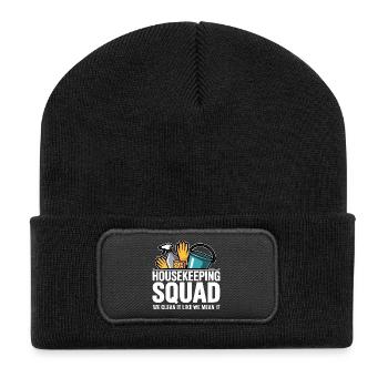 Funny Cleaning Design - Recycled Patch Beanie - black - Front