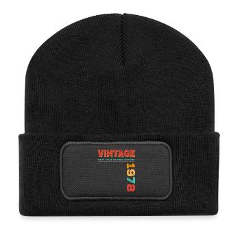 Vintage 1978 - Recycelte Patch Beanie - Schwarz - Vorne