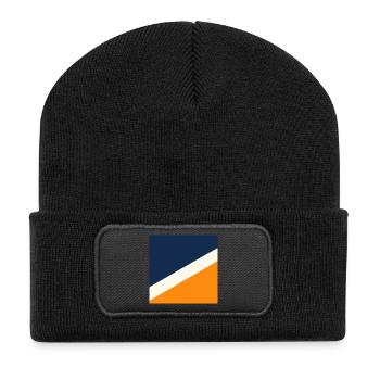 Blue and Orange Geometry - Recycled Patch Beanie - black - Front