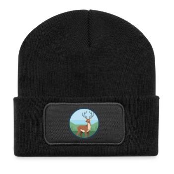 Deer - Recycled Patch Beanie - black - Front