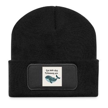 Pas fou. Juste différent, normal. Baleine - Beanie recyclé à patch - noir - Devant