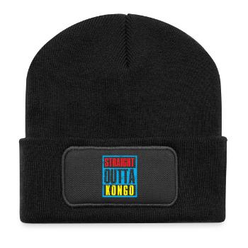 Directement sorti du Congo - Beanie recyclé à patch - noir - Devant