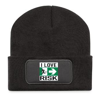 I Love Risk Sign - Recycled Patch Beanie - dark grey - Front