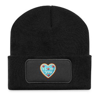 Valentine's Day Heart Gift Valentine's Day - Recycled Patch Beanie - black - Front