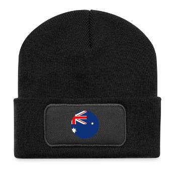 Australian flag round - Recycled Patch Beanie - black - Front